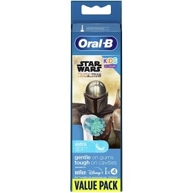 Bild på Oral-B Kids Star Wars Mandalorian Extra Soft tandborsthuvud 3+ år 4 st
