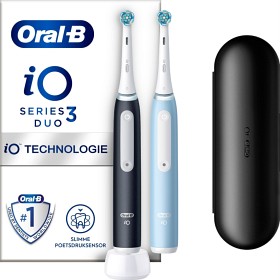 Bild på Oral-B iO 3 Duopack, Svart & blå eltandborste, 1 resefodral