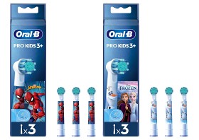 Bild på Oral-B Pro Kids borsthuvuden, Spider-Man eller Frost, 3 st