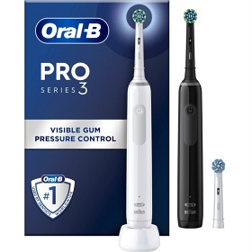 Bild på Oral-B Pro Series 3 Duopack Svart & Vit eltandborste, 3 tandborsthuvuden