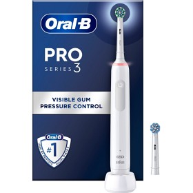 Bild på Oral-B Pro Series 3 Vit eltandborste, 2 Cross-Action tandborsthuvuden