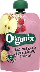 Bild på Organix Gröt, Banan, Jordgubb & Blåbär Klämpåse 100 g