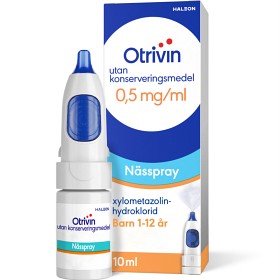 Bild på Otrivin utan konserveringsmedel, nässpray, lösning 0,5 mg/ml 10 ml