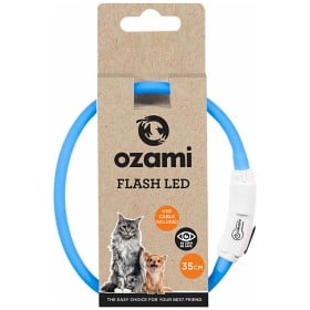 Bild på Ozami Flash LED-halsband Katt Blå 35 cm