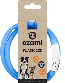 Bild på Ozami hundhalsband Flash LED Blå 70 cm