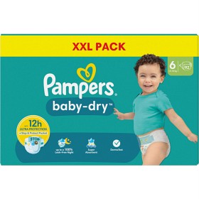 Bild på Pampers Baby-Dry Blöjor, storlek 6, 92 blöjor, 13kg-18kg