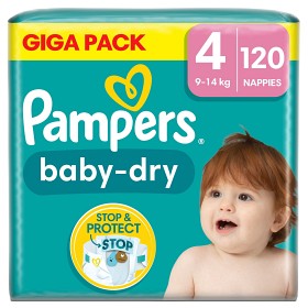 Bild på Pampers Baby-Dry blöja Storlek 4 (9-14 kg) 120 st