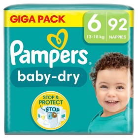 Bild på Pampers Baby-Dry blöja Storlek 6 (13-18 kg) 92 st