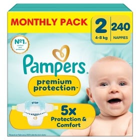 Bild på Pampers Premium Protection blöja Storlek 2 (4-8 kg) 240 st