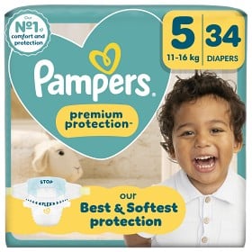 Bild på Pampers Premium Protection Storlek 5, 34 blöjor, 11kg-16kg