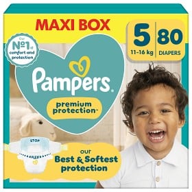 Bild på Pampers Premium Protection Storlek 5, 80 blöjor, 11kg-16kg