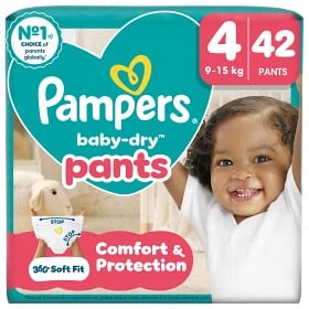 Bild på Pampers Baby-Dry Byxblöjor Storlek 4 (9kg-15kg) 42 blöjor
