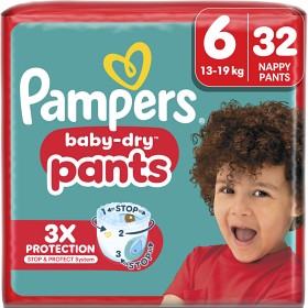 Bild på Pampers Baby-Dry Byxblöjor Storlek 6 (13kg-19kg) 32 blöjor