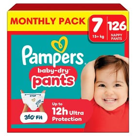 Bild på Pampers Baby-Dry Byxblöjor Storlek 7 (15+ kg), 126 st