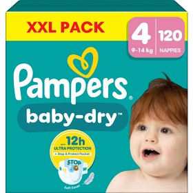 Bild på Pampers Baby-Dry Storlek 4 (9kg-14kg) 120 blöjor