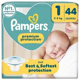Bild på Pampers Premium Protection, storlek 1 (2kg-5kg) 44 blöjor