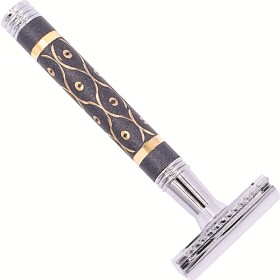 Bild på Parker Shaving 65R Heavyweight Gray & Gold Sandstone Textured Handle 3 Piece Safety Razor