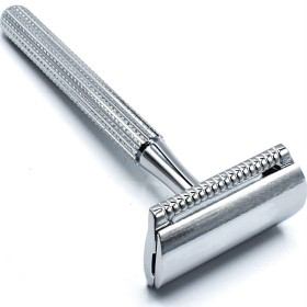 Bild på Parker Shaving 78R Chrome Unisex Textured Long Handle Three Piece Safety Razor