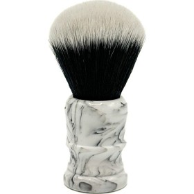 Bild på Parker Shaving White w/ Black Marbled Handle - Tuxedo Knot Synthetic Bristle Brush - "Arctic Storm"