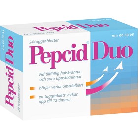 Bild på Pepcid Duo tuggtabletter 24 st