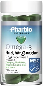 Bild på Pharbio Omega-3 Hud, hår & naglar 60 kapslar