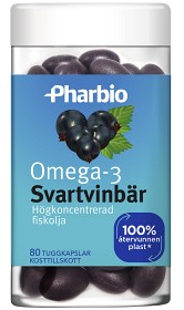 Bild på Pharbio Omega-3 Svartvinbär 80 tuggkapslar