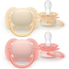 Bild på Philips Avent Ultra Soft napp, 0–6 m, 2-pack, Gul/Orange