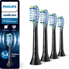Bild på Philips Sonicare C3 Premium Plaque Defence borsthuvuden, Svarta, 4-pack, HX9044/88