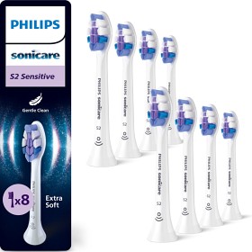 Bild på Philips Sonicare S2 Sensitive borsthuvuden, Vita, 8-pack, HX6058/87
