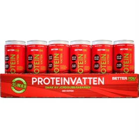 Bild på Better You Proteinvatten Koffein Jordgubb/Rabarber 330 ml x 24 st
