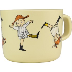 Bild på Rätt Start Pippi Cirkus Mugg med handtag gul