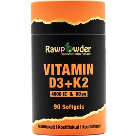 Bild på Rawpowder Vitamin D3 4000 IE + K2 80µg 90 kapslar