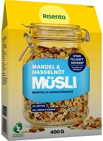 Bild på Risenta Müsli Mandel & Hasselnöt 400 g