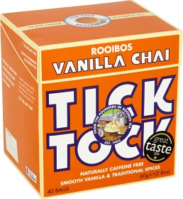 Bild på Tick Tock Rooibos Vanilla Chai 40 tepåsar