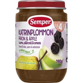 Bild på Semper Fruktpuré Katrinplommon & Päron 4M 190 g