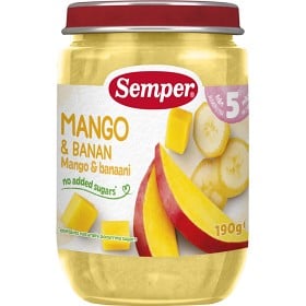 Bild på Semper Fruktpuré Mango & Banan 5M 190 g