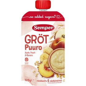 Bild på Semper Grötklämmis Äpple, Persika & Banan 120 g