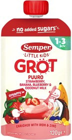 Bild på Semper Little Kids Grötklämmis Jordgubb/banan/havre 1-3 år, 120 g