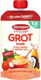 Bild på Semper Little Kids Grötklämmis Persika/banan/havre 1-3 år, 120 g