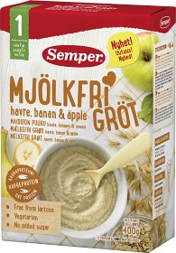 Bild på Semper Mjölkfri Gröt med Havre Banan & Äpple 12M 400 g