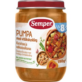 Bild på Semper Pumpa med vitlökskyckling 190g 8m