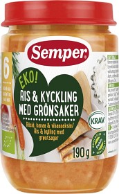 Bild på Semper Ris & Kyckling med Grönsaker 6M 190 g