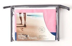 Bild på Smart Microfiber Beach & Travel Towel Hampton blå/rosa