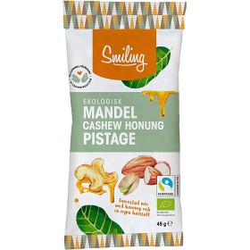 Bild på Smiling Nötmix Cashew Honung, Mandel och Pistage Havssalt 45 g