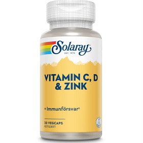 Bild på Solaray Vitamin C, D & Zink 30 kapslar