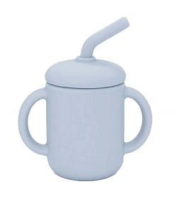 Bild på Summerville Mugg med sugrör silikon, Cloud blue