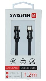 Bild på Swissten Textilkabel USB-C / USB-C 1.2 m