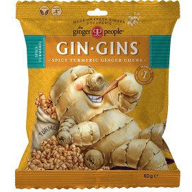 Bild på The Ginger People Gin Gins Ingefärsgodis Gurkmeja Starka 60 g