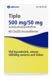 Bild på Tiplo, brustablett 500 mg/50 mg 3 x 20 st