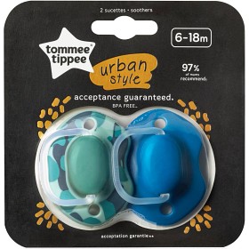 Bild på Tommee Tippee CTN Sugnapp Urban Style Blå/Grön 6-18 mån